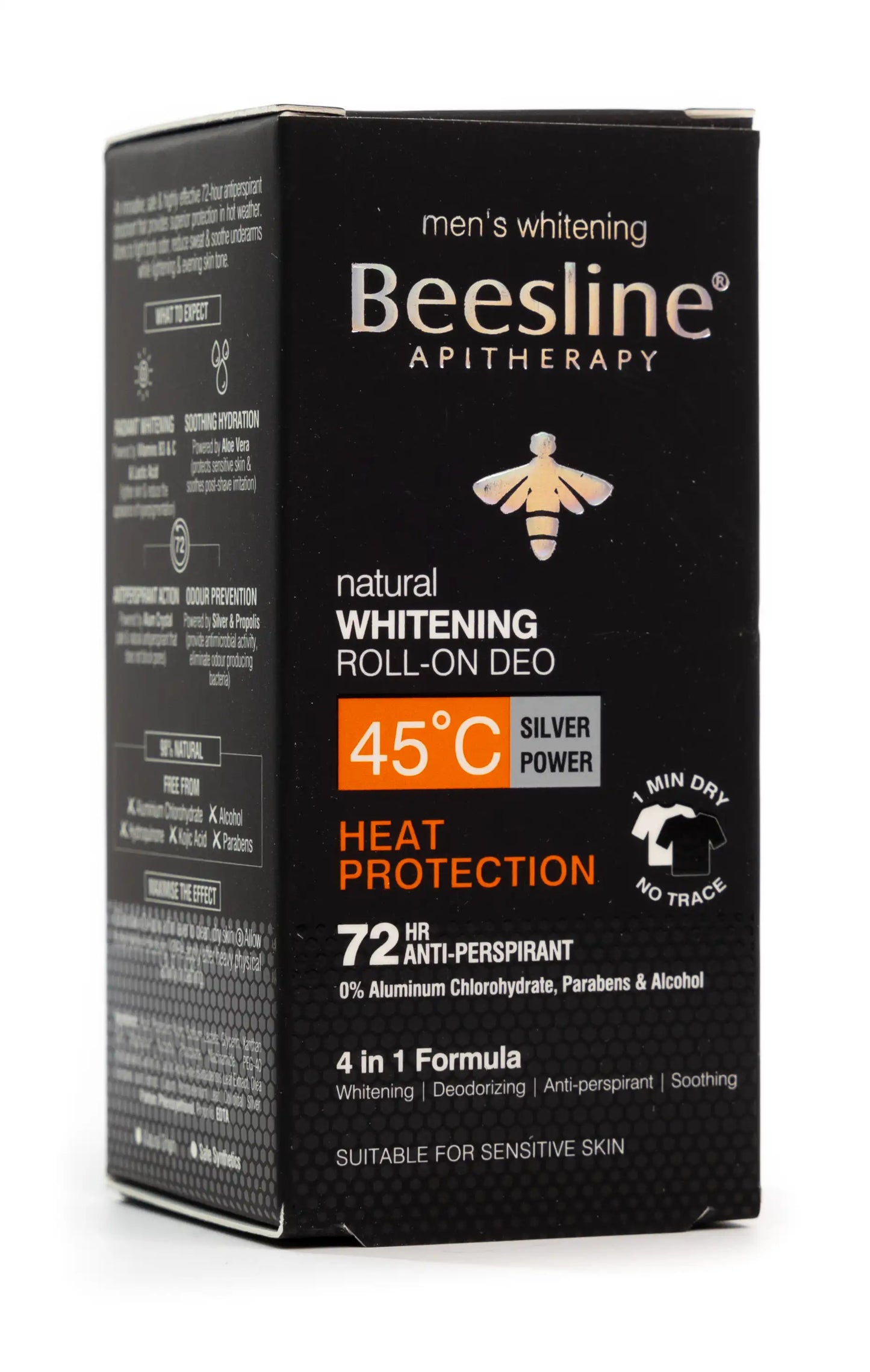 Beesline 72 Hours Men Whitening Roll On Deo Silver Power Heat Protection 50 Ml