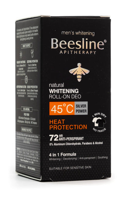Beesline 72 Hours Men Whitening Roll On Deo Silver Power Heat Protection 50 Ml