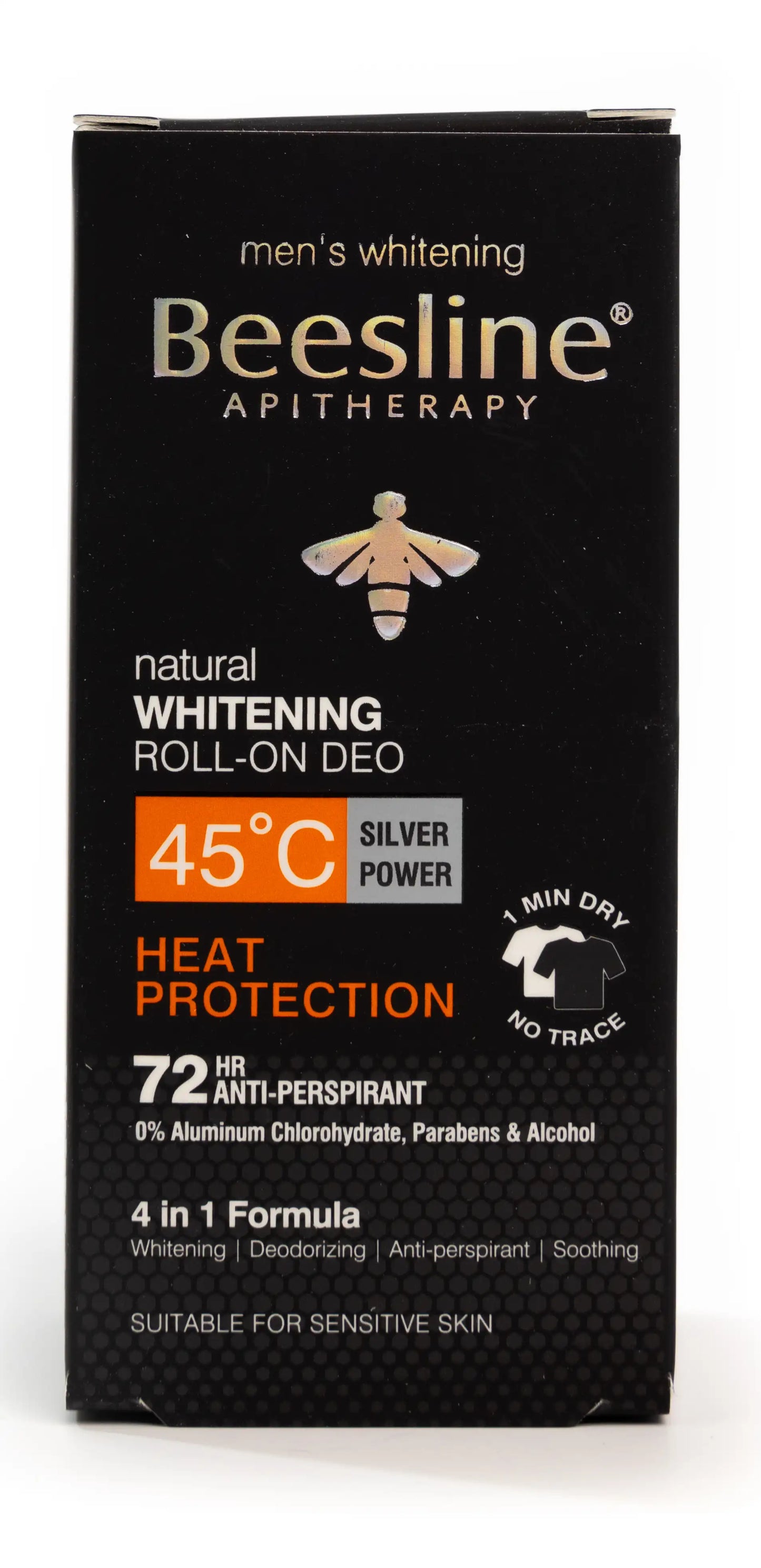 Beesline 72 Hours Men Whitening Roll On Deo Silver Power Heat Protection 50 Ml