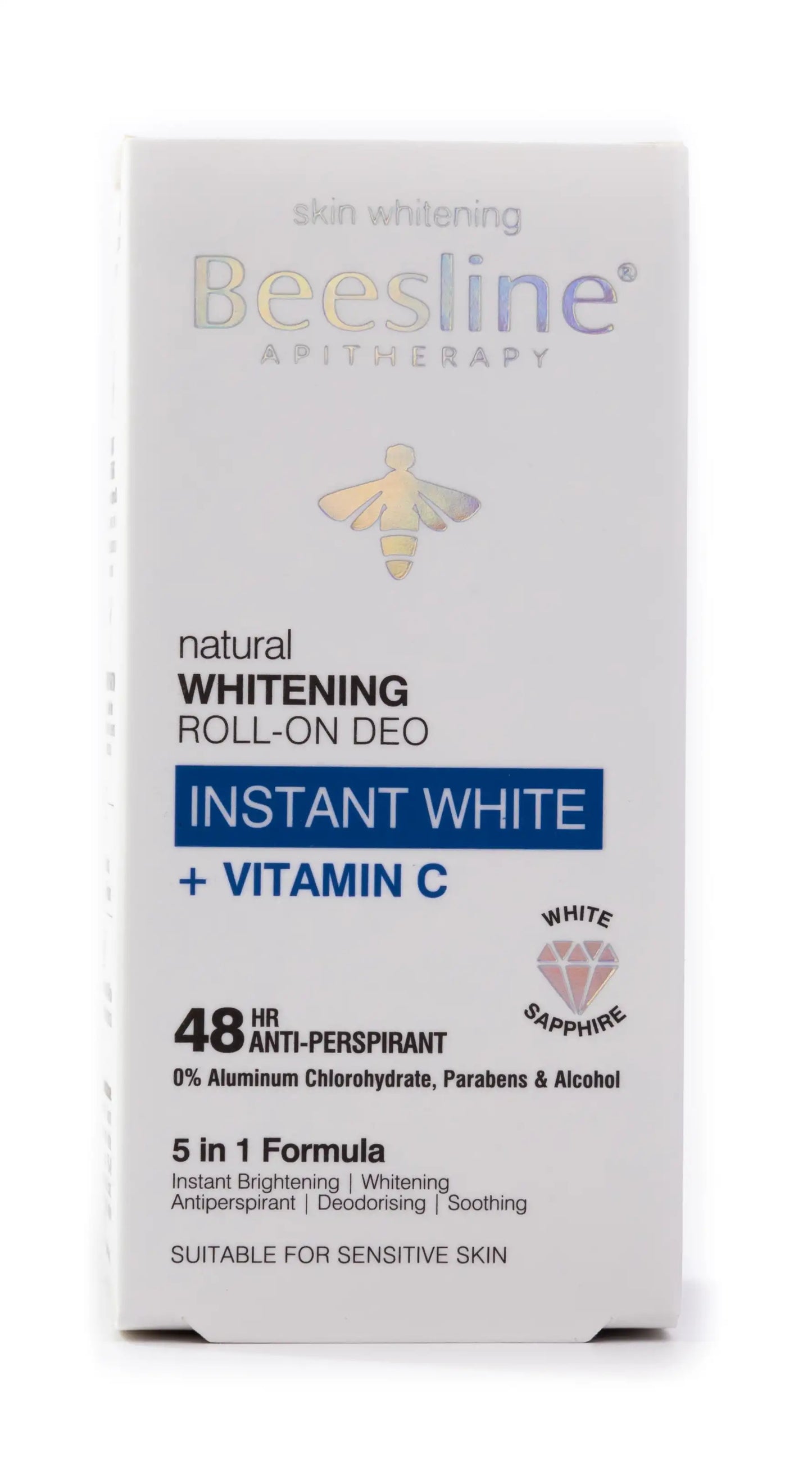 Beesline 48 Hours Natural Whitening Roll-On Deo Instant White + Vitamin C Anti Perspirant 50 Ml