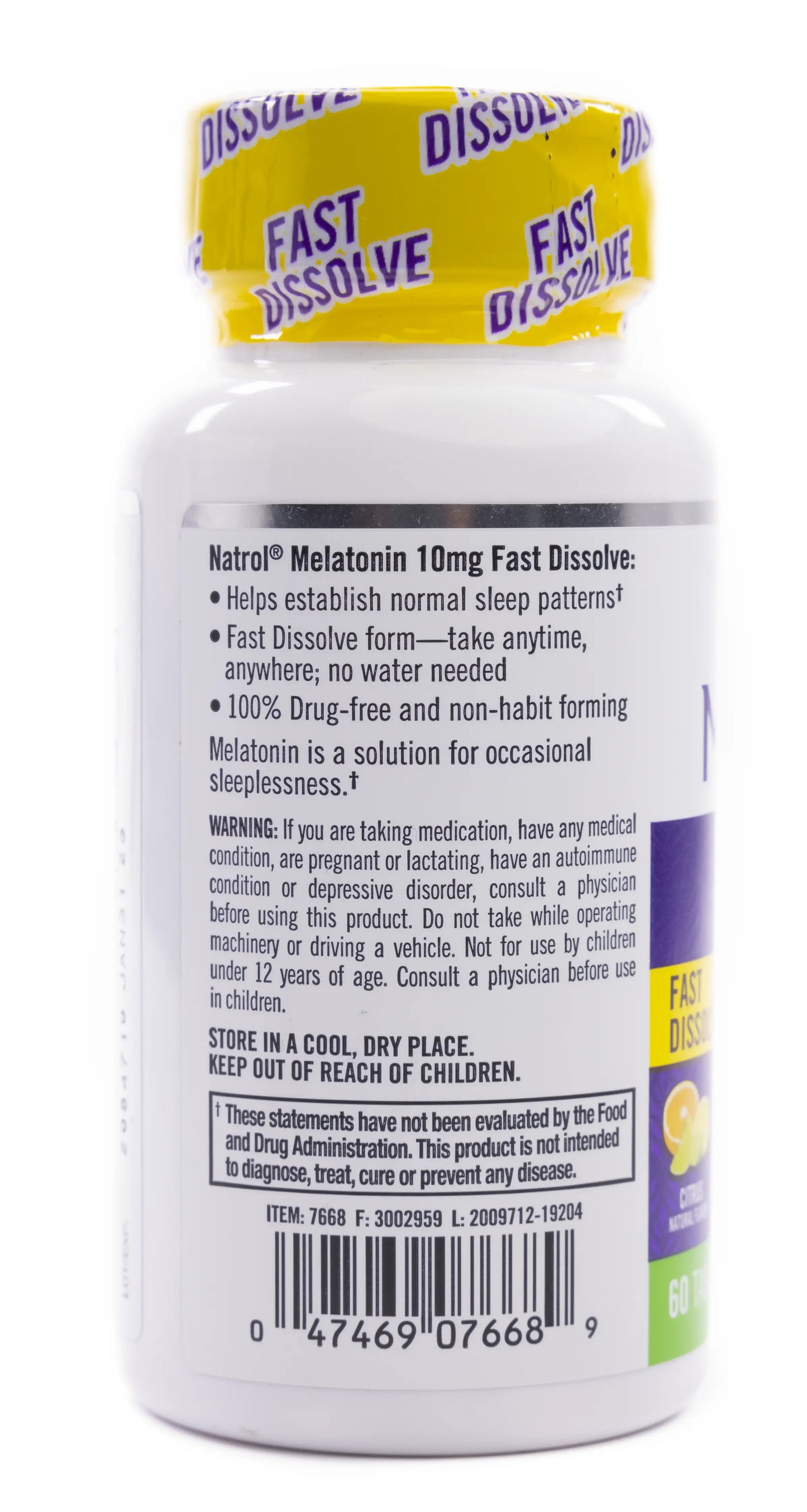 Natrol Melatonin Sleep 10 mg  60 Fast Dissolve Tabets [Citrus]