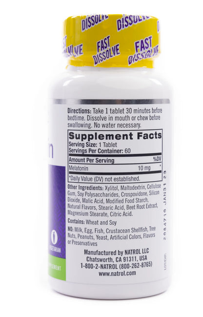 Natrol Melatonin Sleep 10 mg  60 Fast Dissolve Tabets [Citrus]