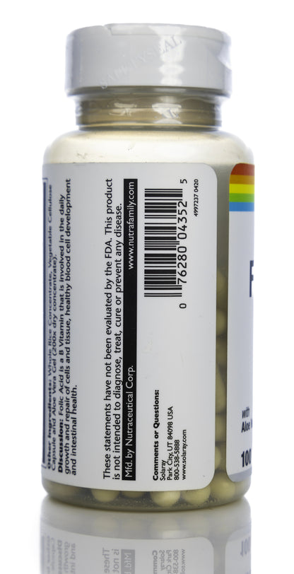 Solaray Folic Acid 1360 mcg 100 Capsules