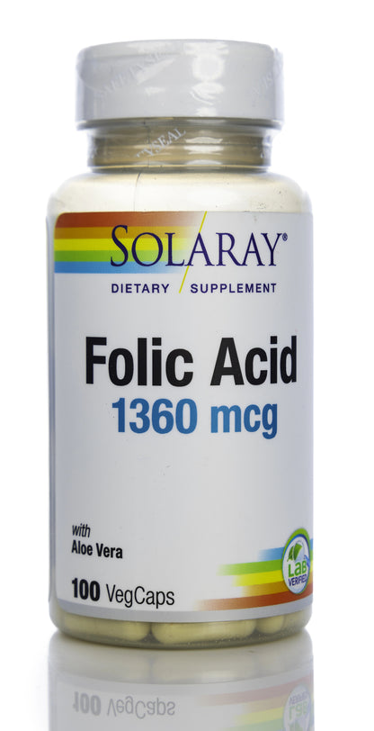 Solaray Folic Acid 1360 mcg 100 Capsules