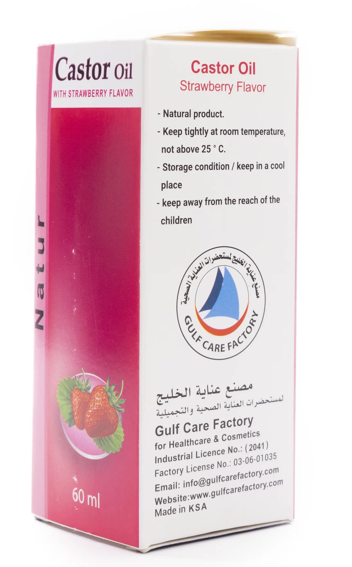 Natur Castor Oil Strawberry Flavored 60Ml