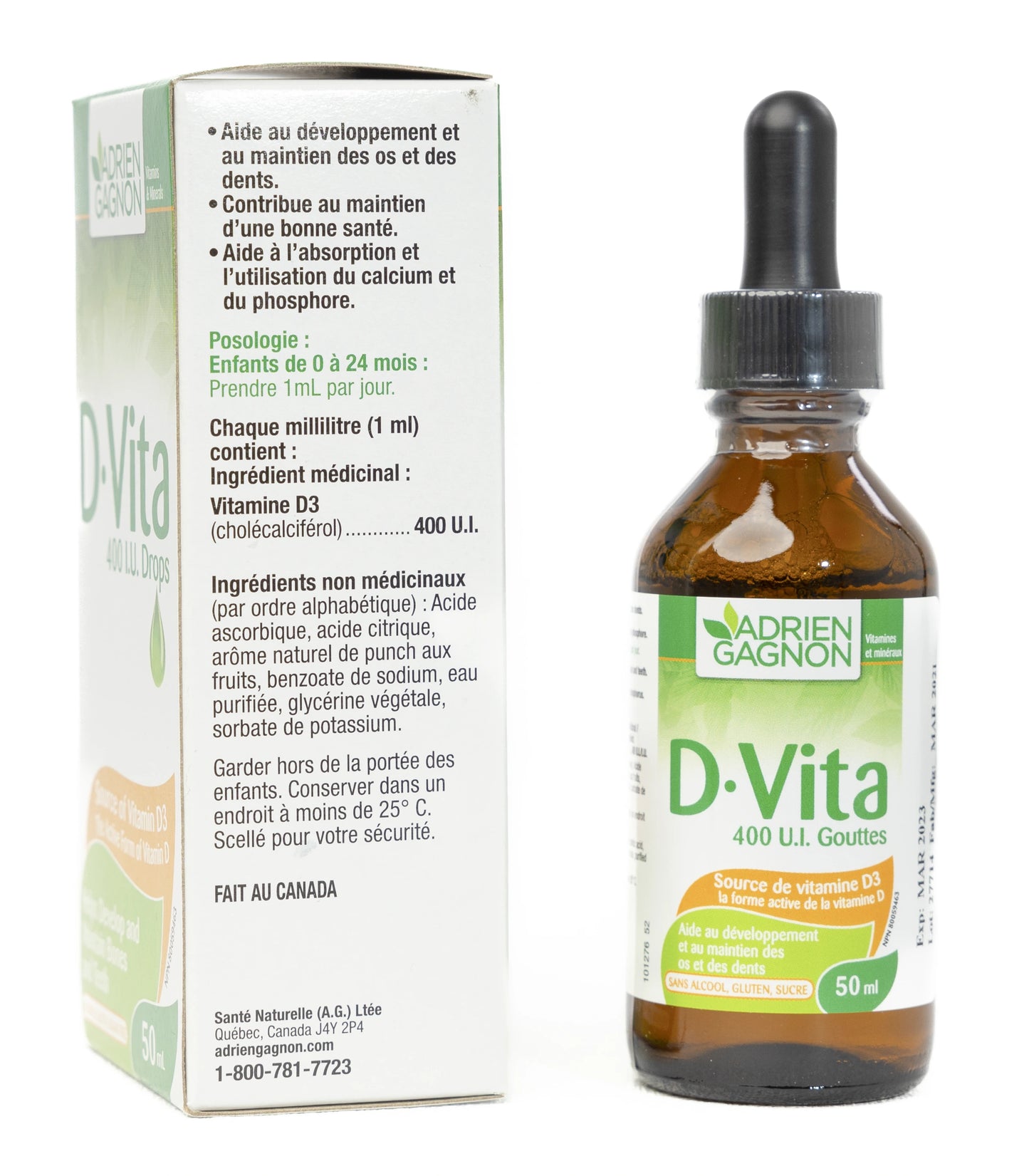 Adrien Gagnon D.Vita[Vitamin-D3] 400IU Drops 50Ml