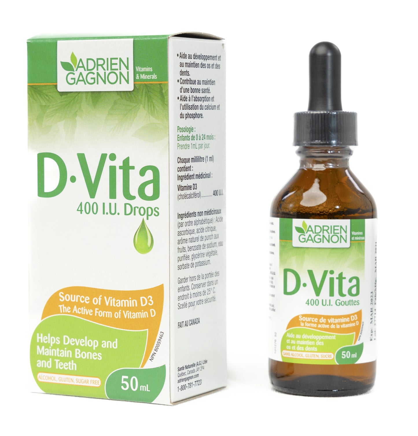 Adrien Gagnon D.Vita[Vitamin-D3] 400IU Drops 50Ml