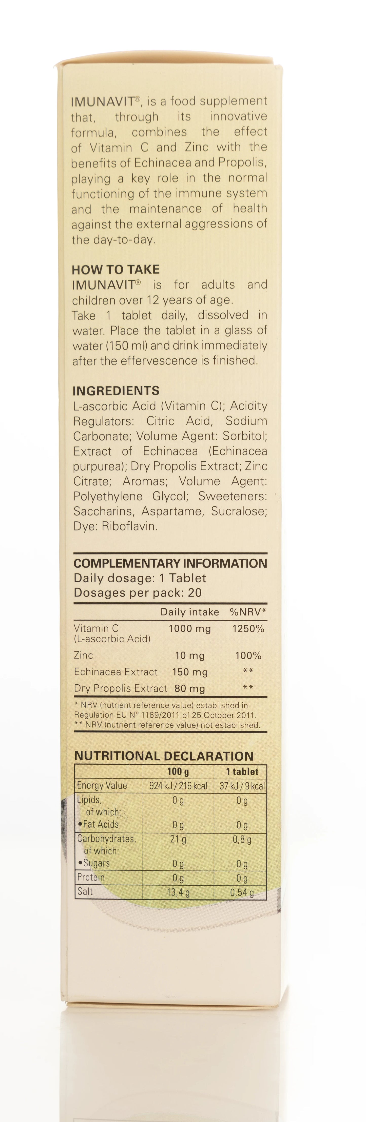 Imunavit Vitamin C+Zinc+Echinacea+Propolis 20 Effervscent Tablet