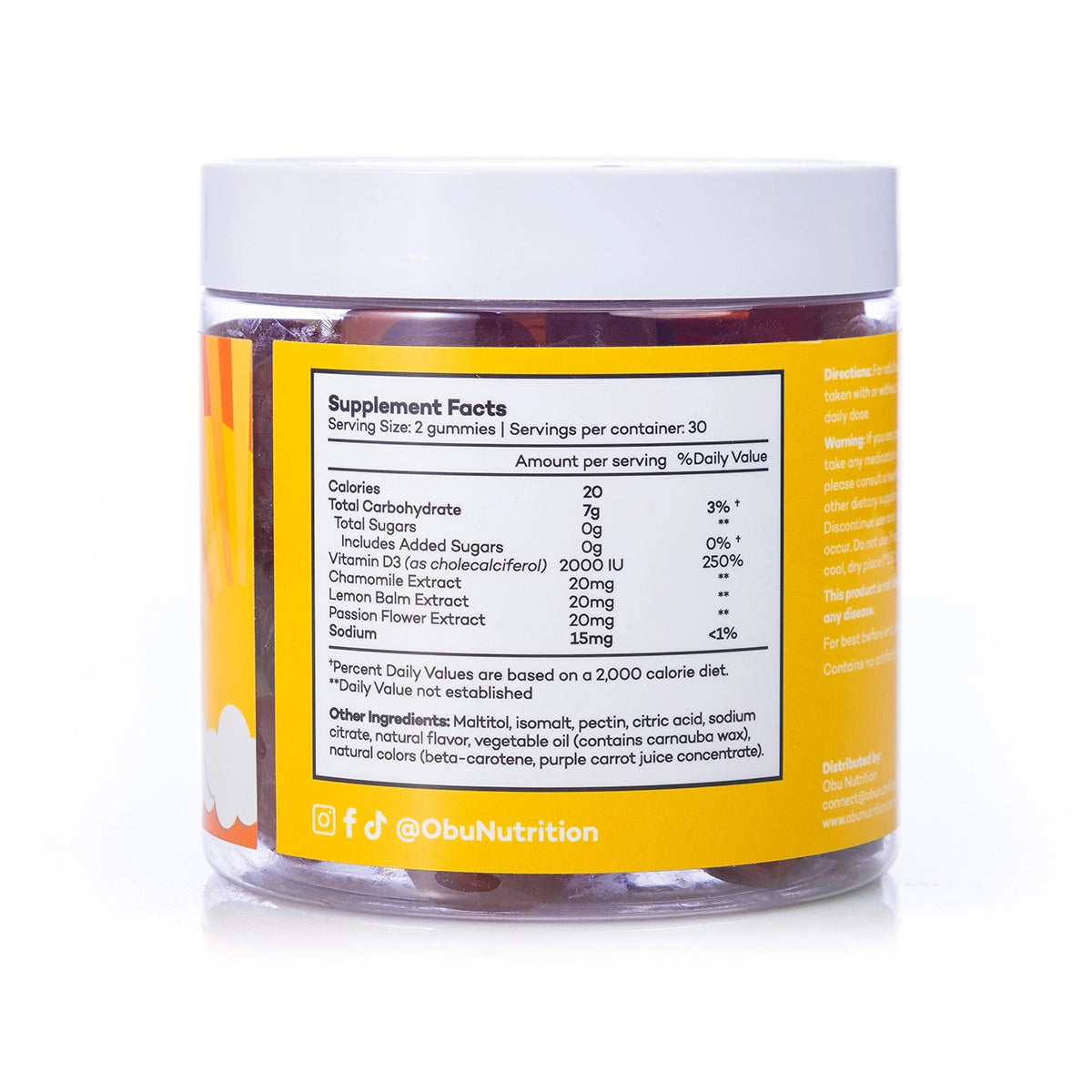 OBU Vitamin D3 Gummies Peach Flavor 60 Gummies