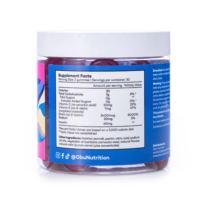 OBU Hair Skin and Nails 60 Gummies