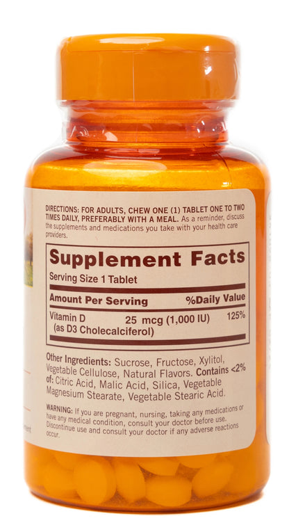 Sundown Vitamin D3 1000IU 120 Chewable Tablets