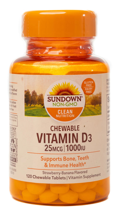 Sundown Vitamin D3 1000IU 120 Chewable Tablets