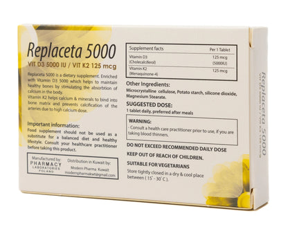 Replaceta 5000 [Vitamin-D3/Vitamin-K2] 90 Tablets