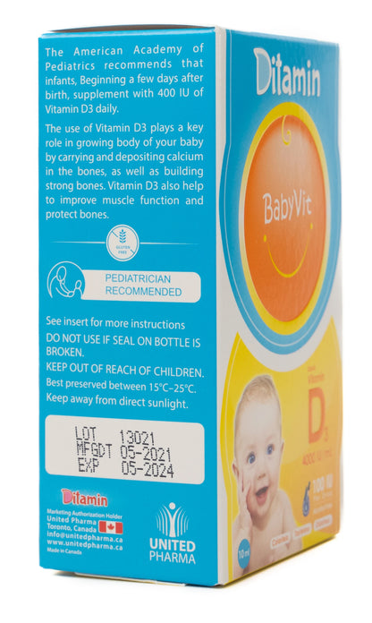 Ditamin Babyvit Vitamin D3 100 IU Drops 10Ml