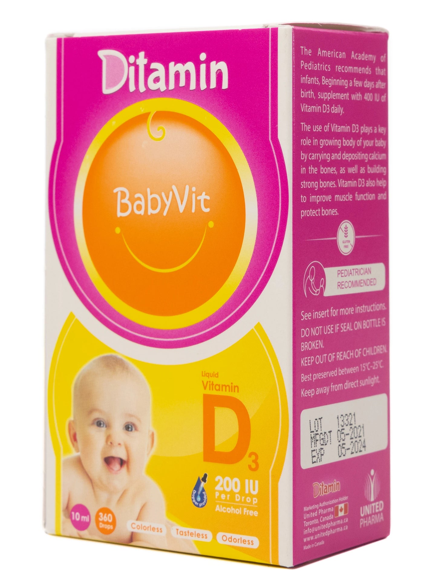 Ditamin Babyvit Vitamin D3 200 IU Drops 10Ml