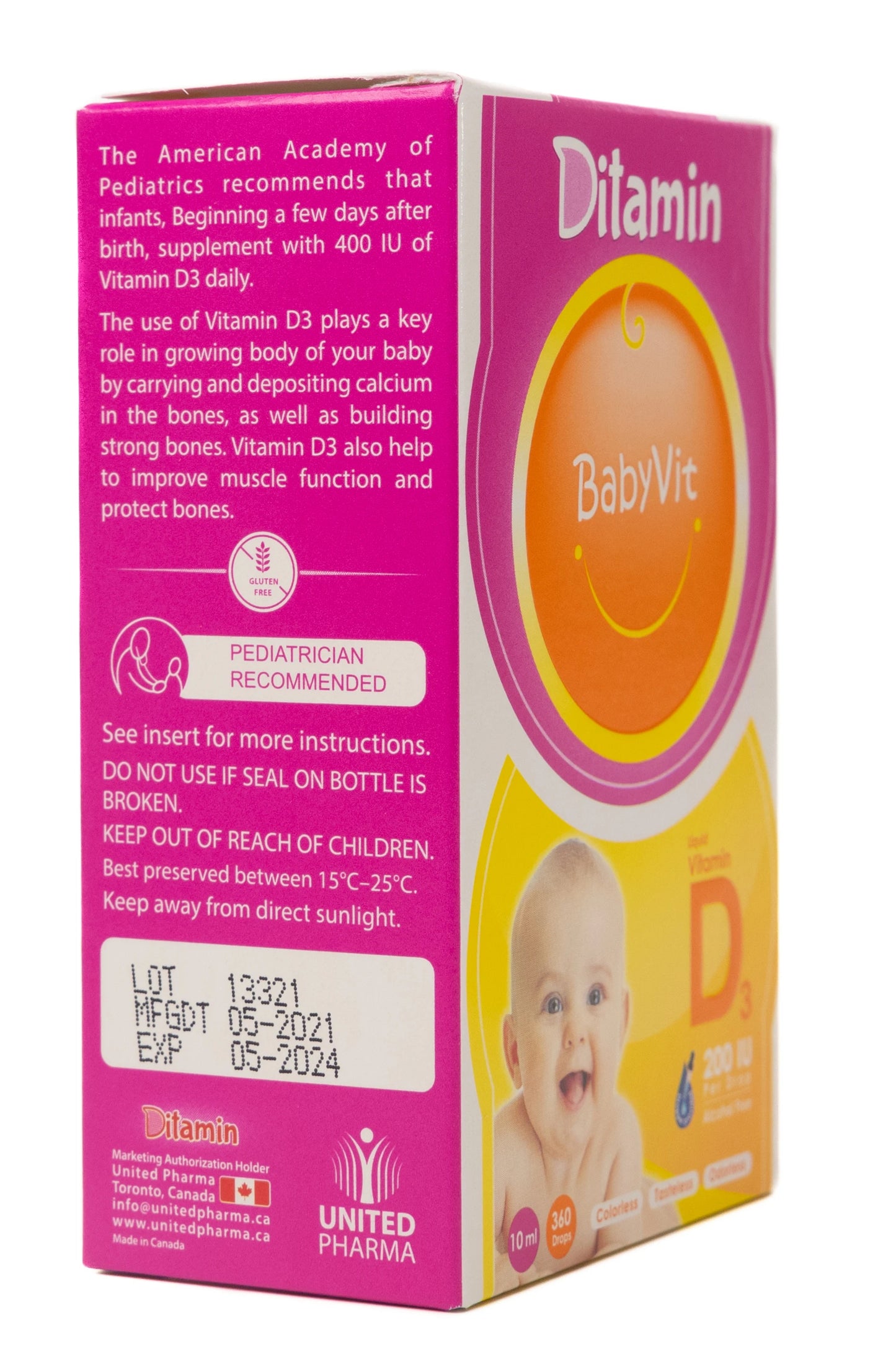 Ditamin Babyvit Vitamin D3 200 IU Drops 10Ml