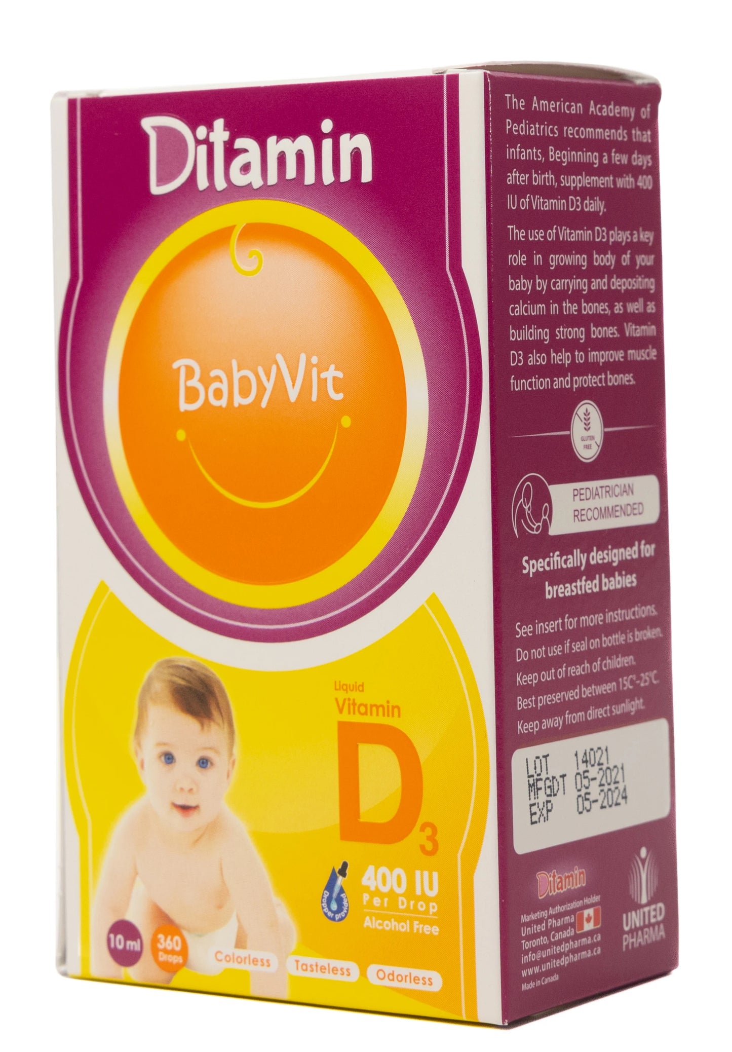 Ditamin Babyvit Vitamin D3 400 IU Drops 10Ml