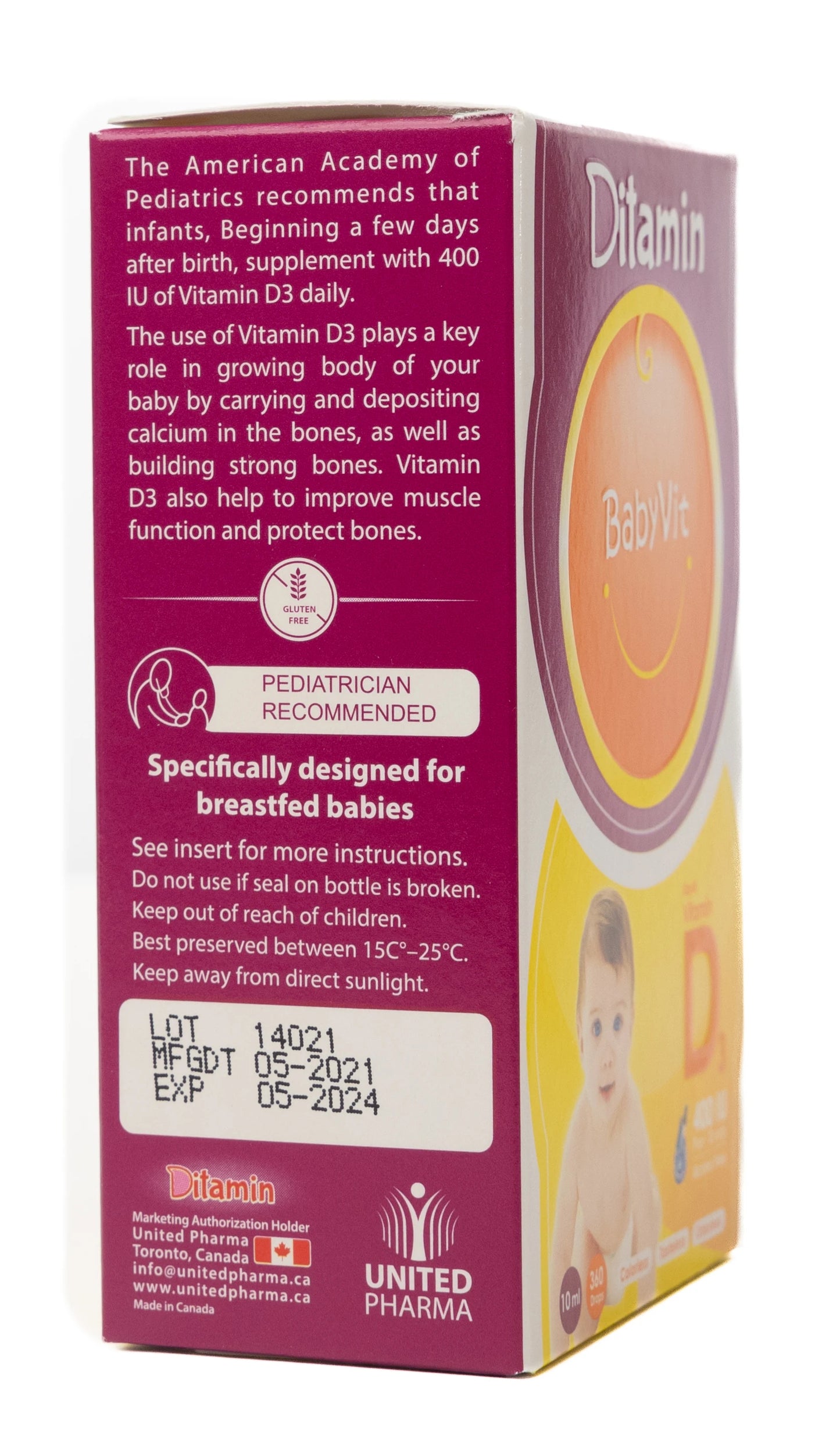 Ditamin Babyvit Vitamin D3 400 IU Drops 10Ml