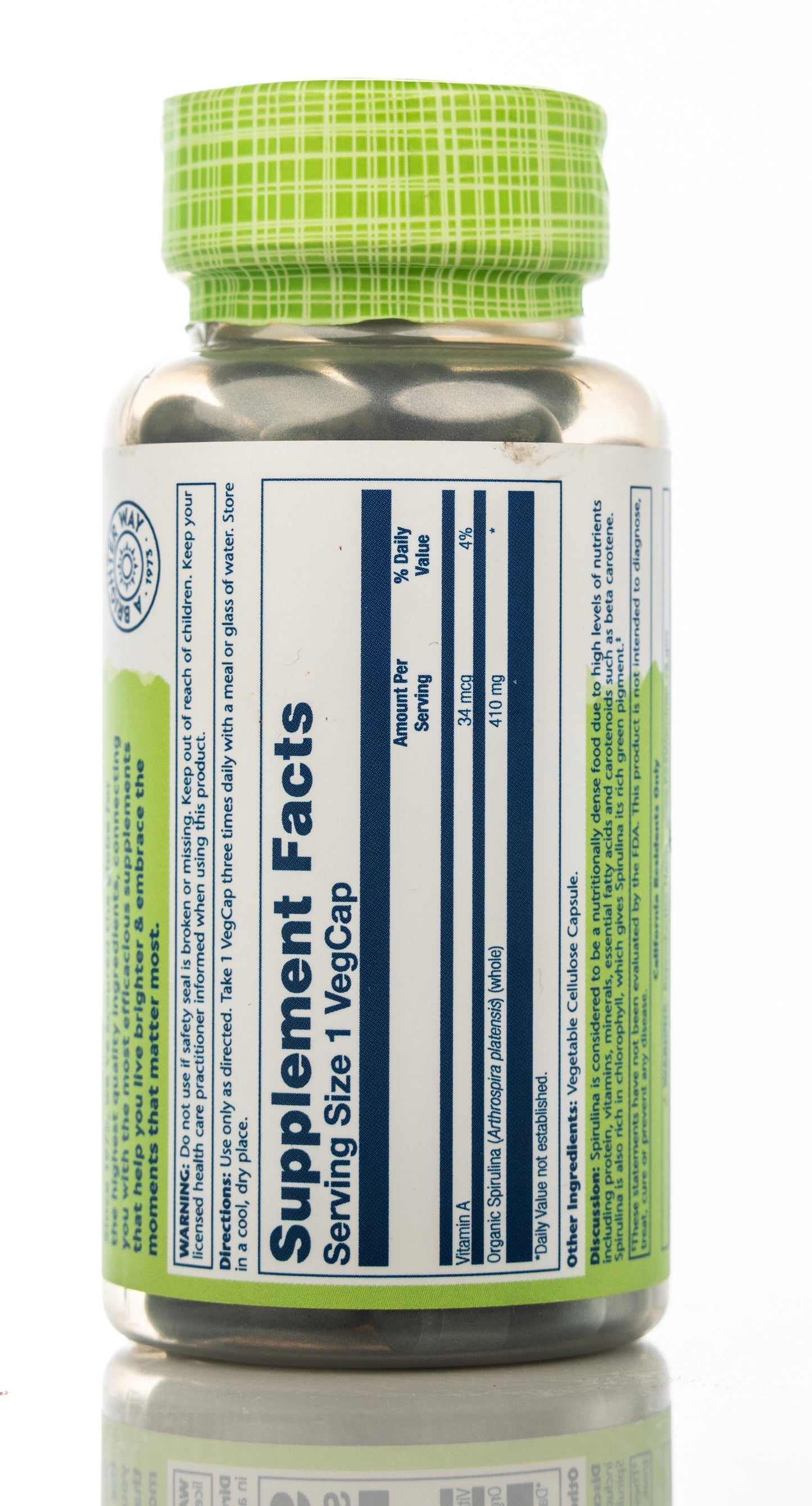 Solaray Spirulina 410mg  100 Capsules