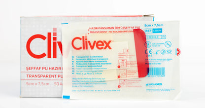 Clivex Transparent Wound Dressing 5X7.5 Cm 50 Pieces