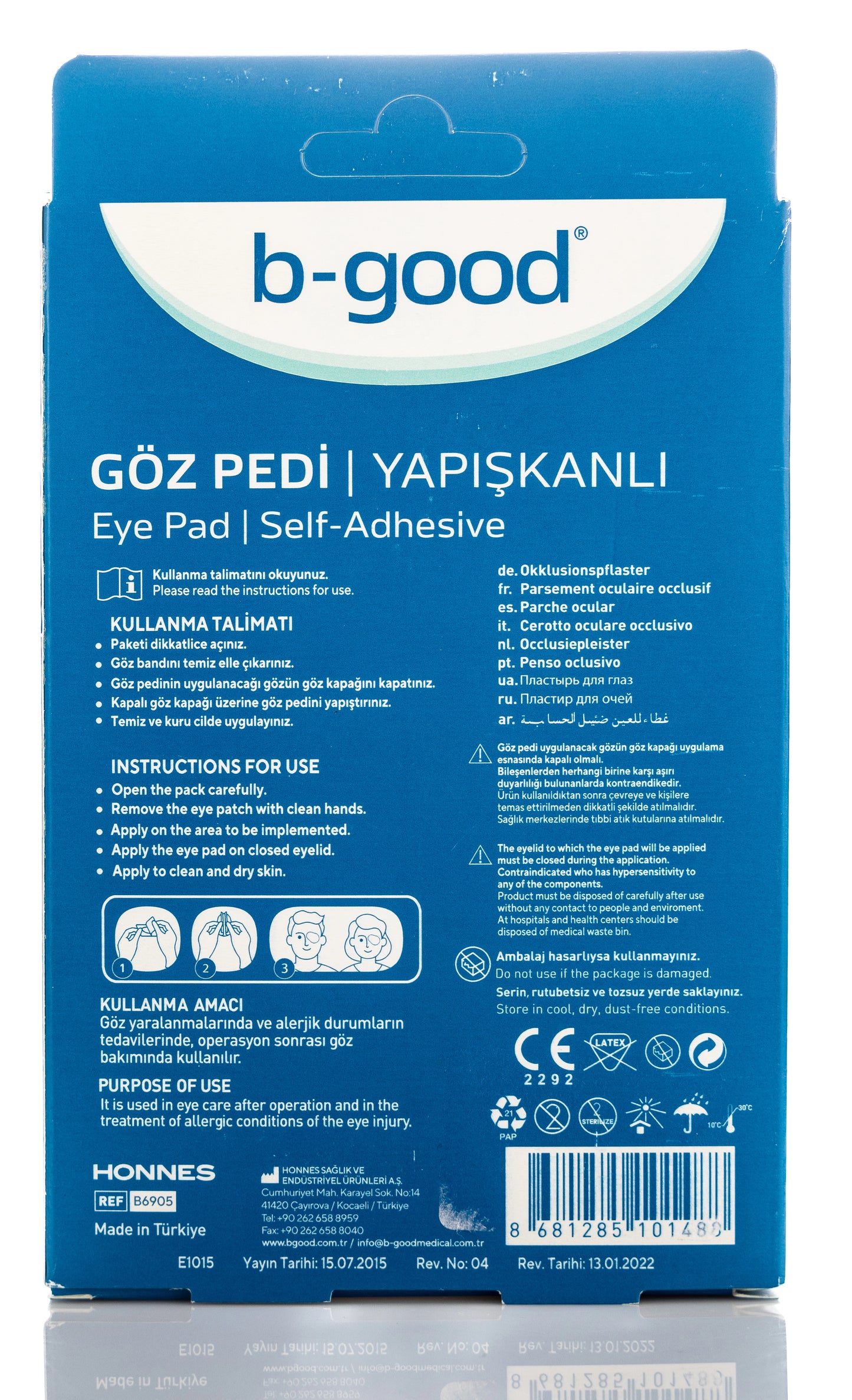 B-Good Eye Pad 6.5X9.5Cm 5 Pieces