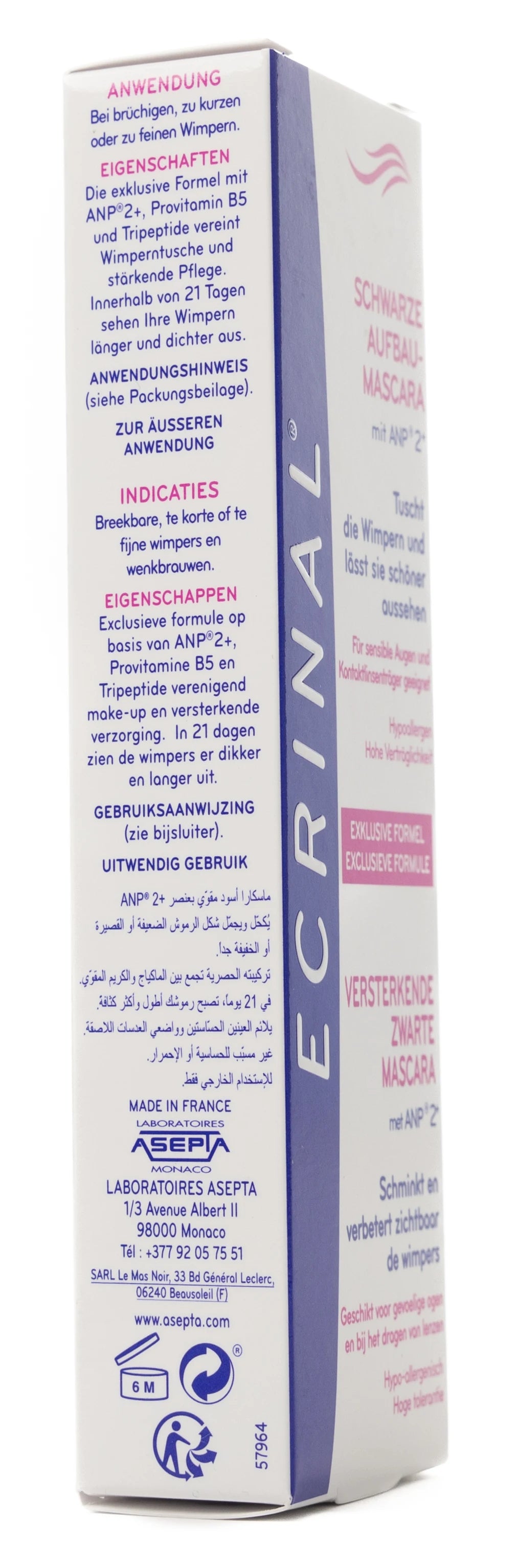 Ecrinal ANP 2+ Fortifying Black Mascara 7 Ml