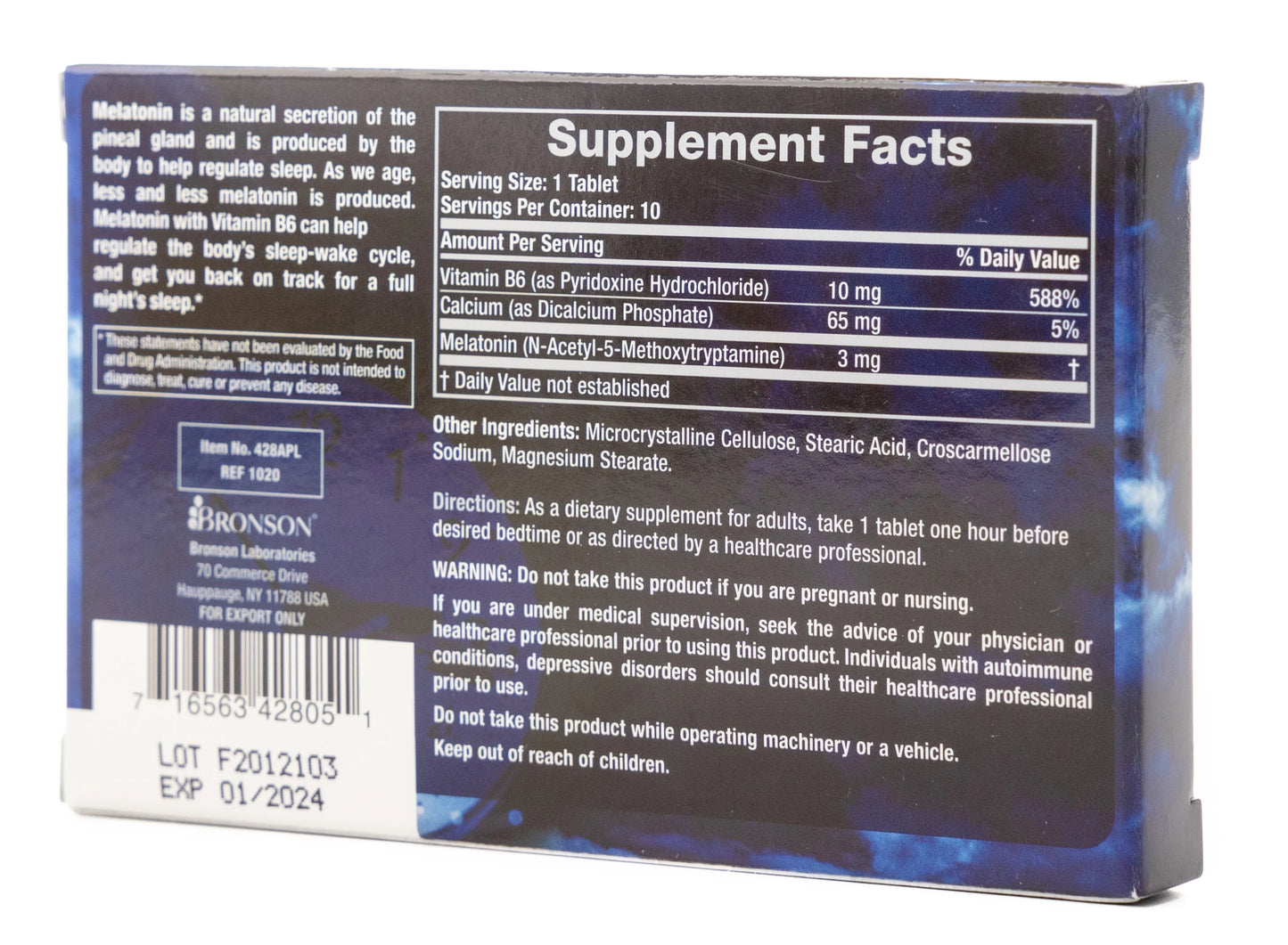 Bronson Melatonin 3 mg 10 Tablets