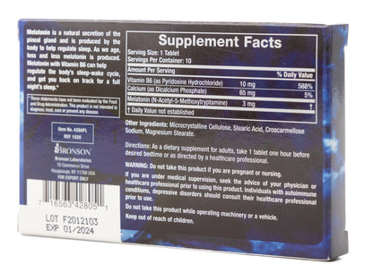 Bronson Melatonin 3 mg 10 Tablets