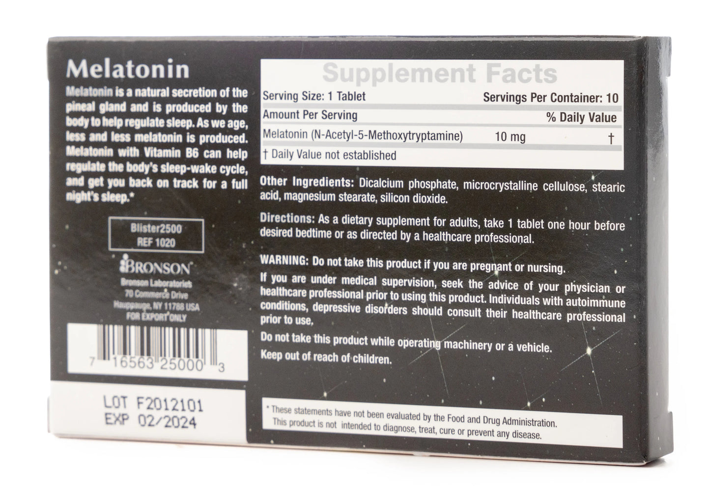 Bronson Melatonin 10 mg 10 Tablets