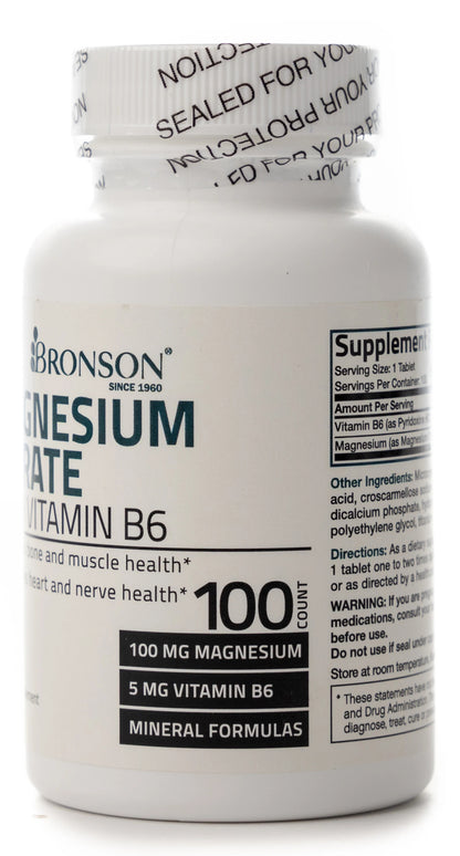 Bronson Magnesium + Vitamin B6 100 Tablets