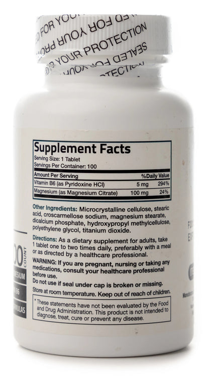Bronson Magnesium + Vitamin B6 100 Tablets