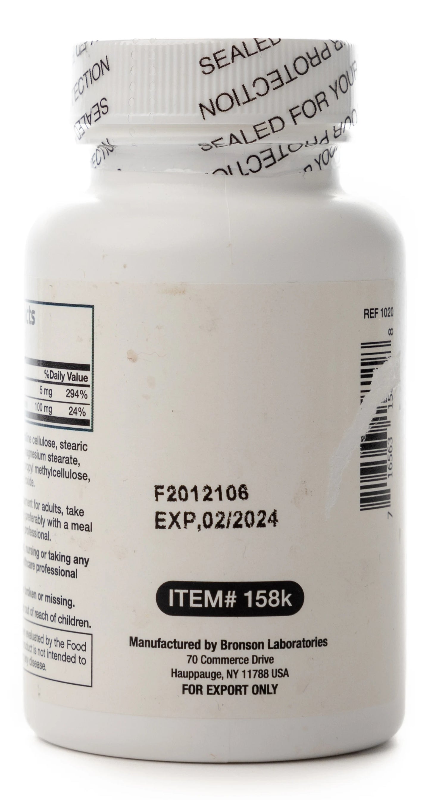Bronson Magnesium + Vitamin B6 100 Tablets