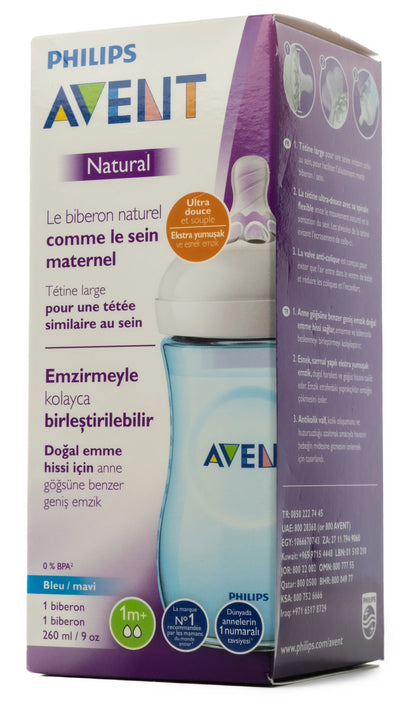 Avent [038] Natural Response Bottle [Blue] 1M+ 260 ML