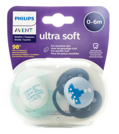 Avent [415] Ultra Soft Soother [Blue] 0-6 M 2 Pieces