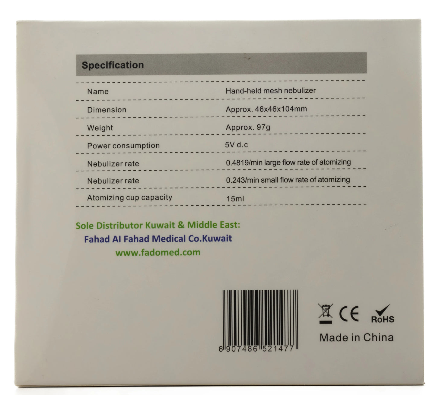 Fadomed Portable Mesh Nebulizer [P-Un03]