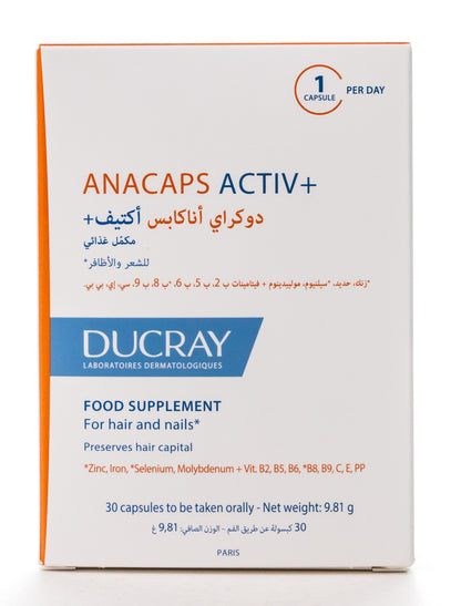 Ducray Anacaps Active+ 30 Capsules