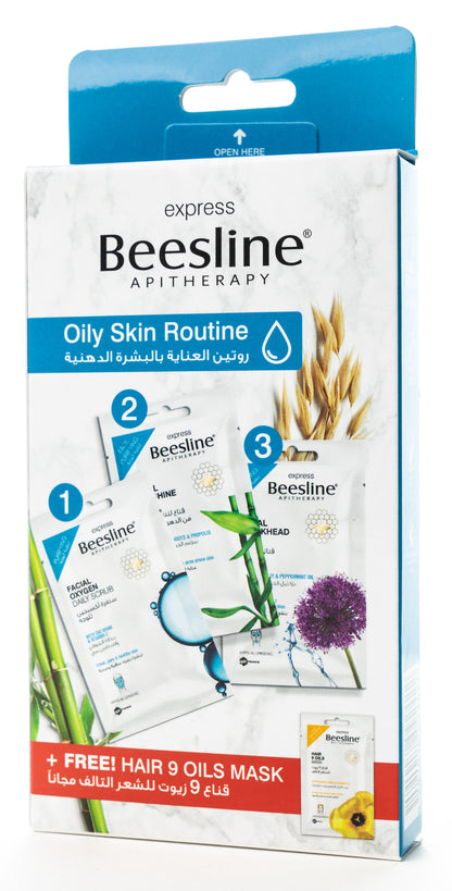 Beesline Oily Skin Routine Mask + Hair 9 Oils Mask 3+1 Offer Pack