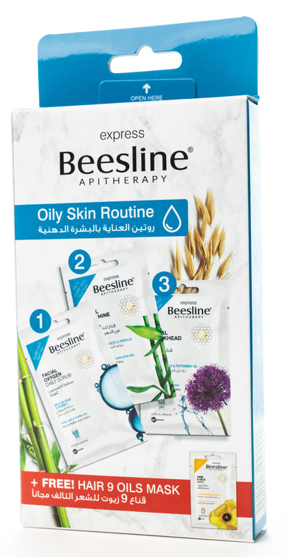 Beesline Oily Skin Routine Mask + Hair 9 Oils Mask 3+1 Offer Pack