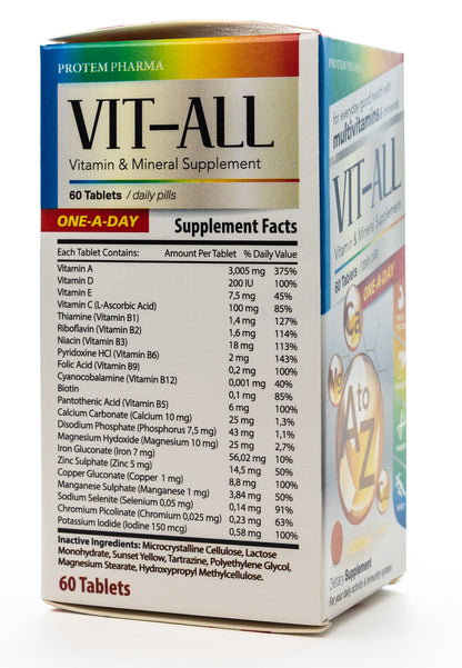 Vit-All One Day Vitamins & Minerals 60 Tablets