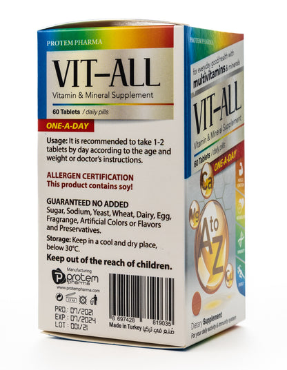 Vit-All One Day Vitamins & Minerals 60 Tablets