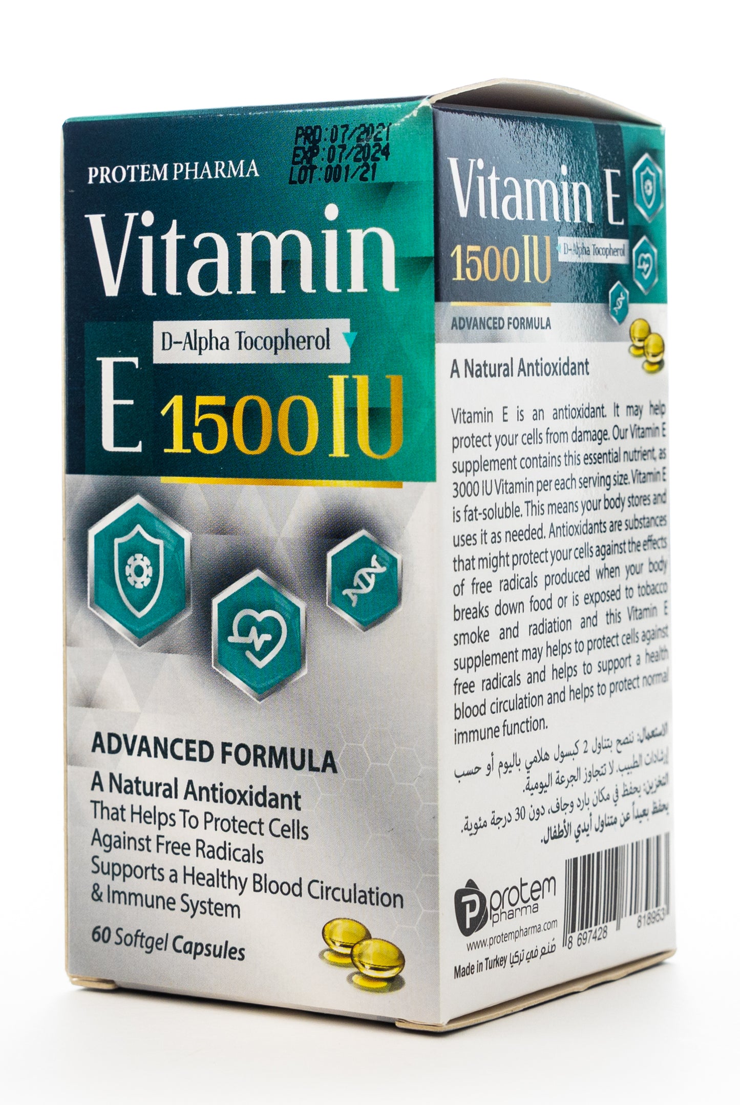 Protem Pharma Vitamin-E 1500 IU 60 Capsules