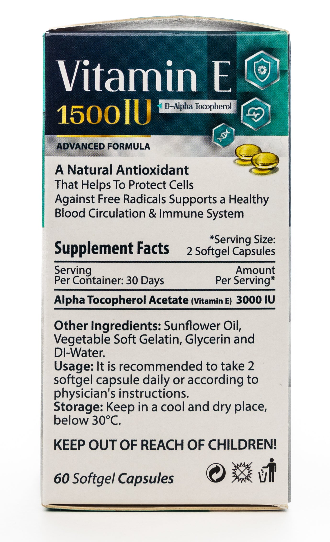 Protem Pharma Vitamin-E 1500 IU 60 Capsules