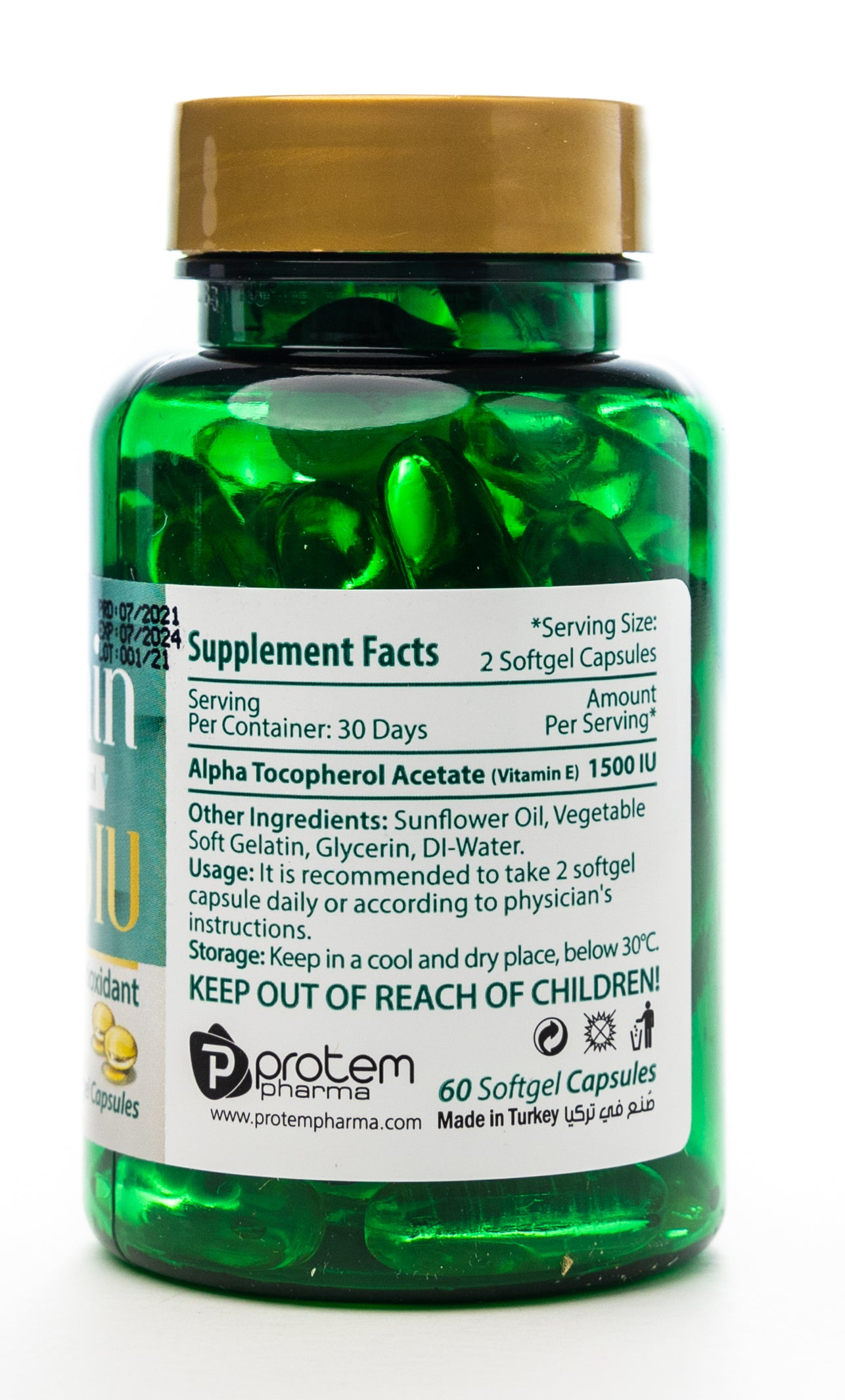 Protem Pharma Vitamin-E 1500 IU 60 Capsules