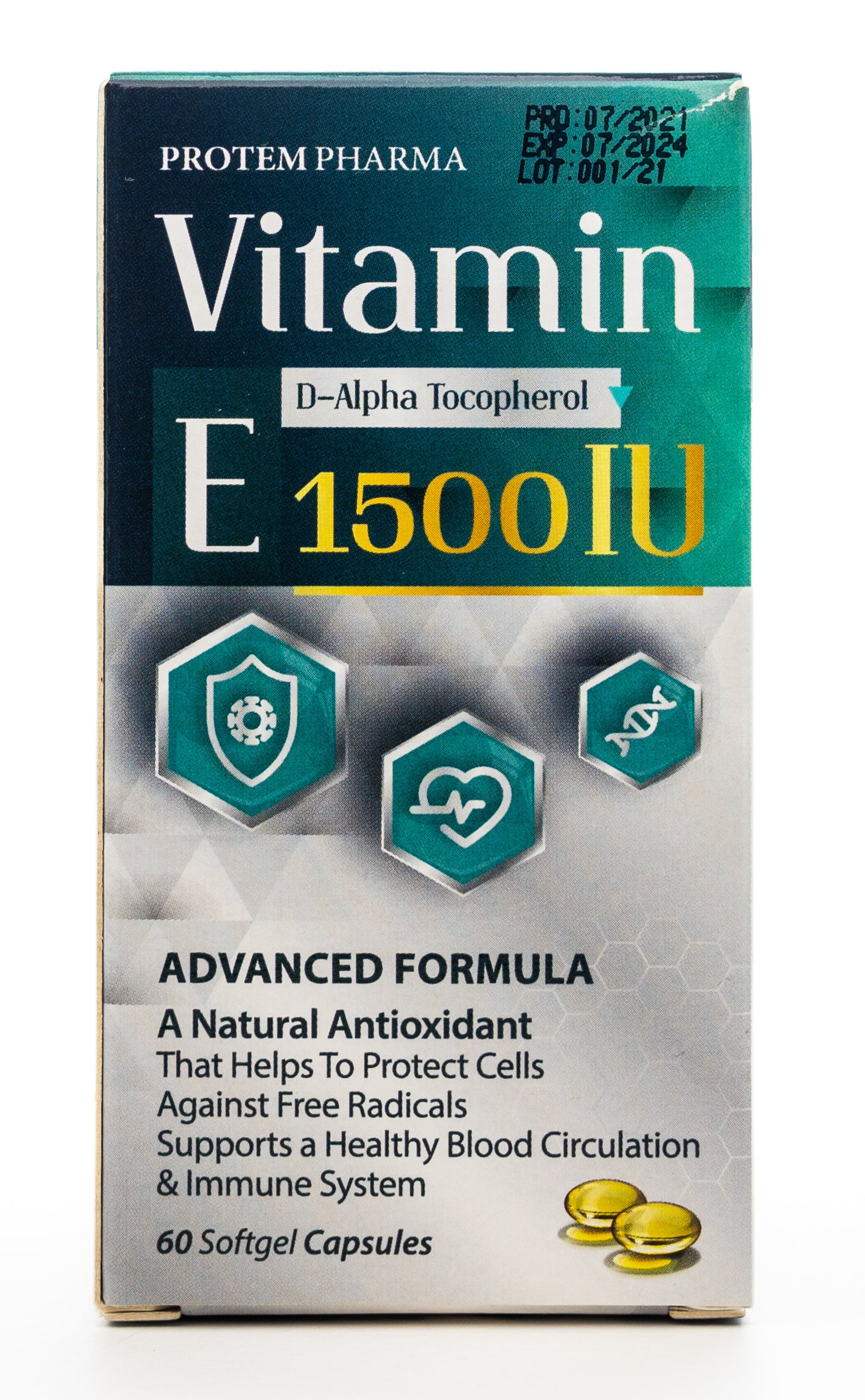 Protem Pharma Vitamin-E 1500 IU 60 Capsules