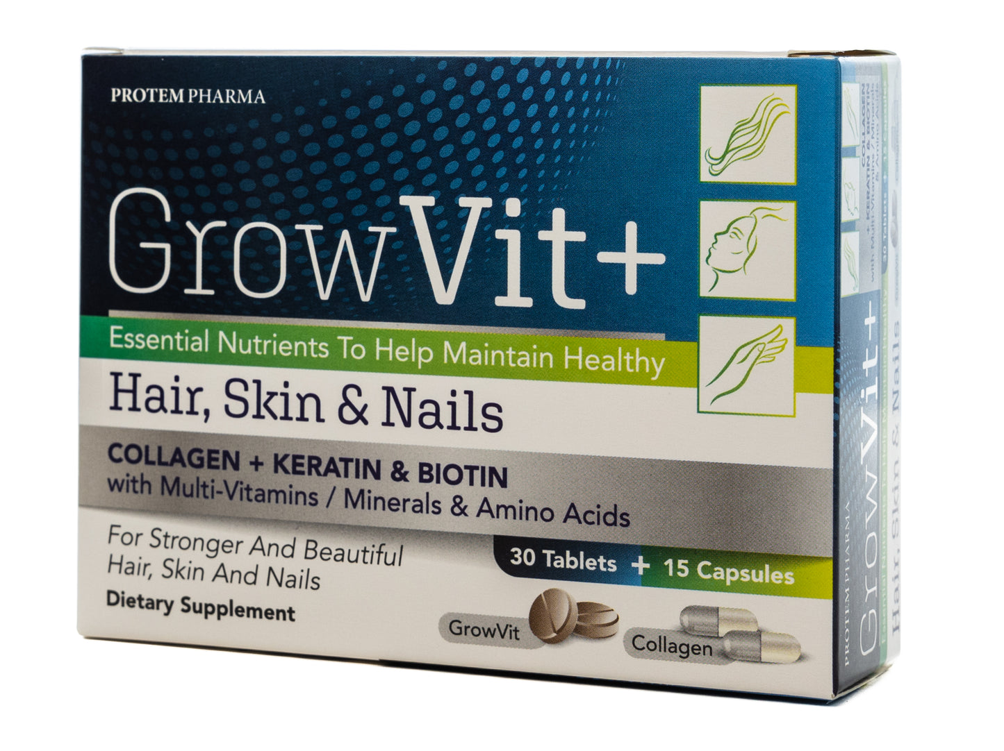 Grow Vit+  Hair, Skin & Nails 30 tablets + 15 capsules