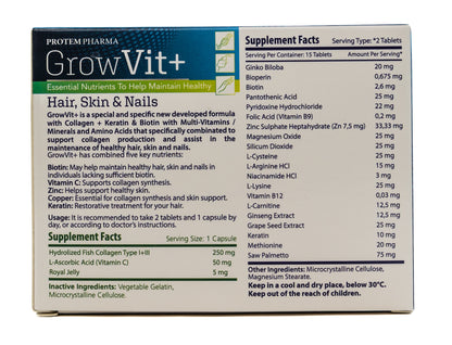 Grow Vit+  Hair, Skin & Nails 30 tablets + 15 capsules