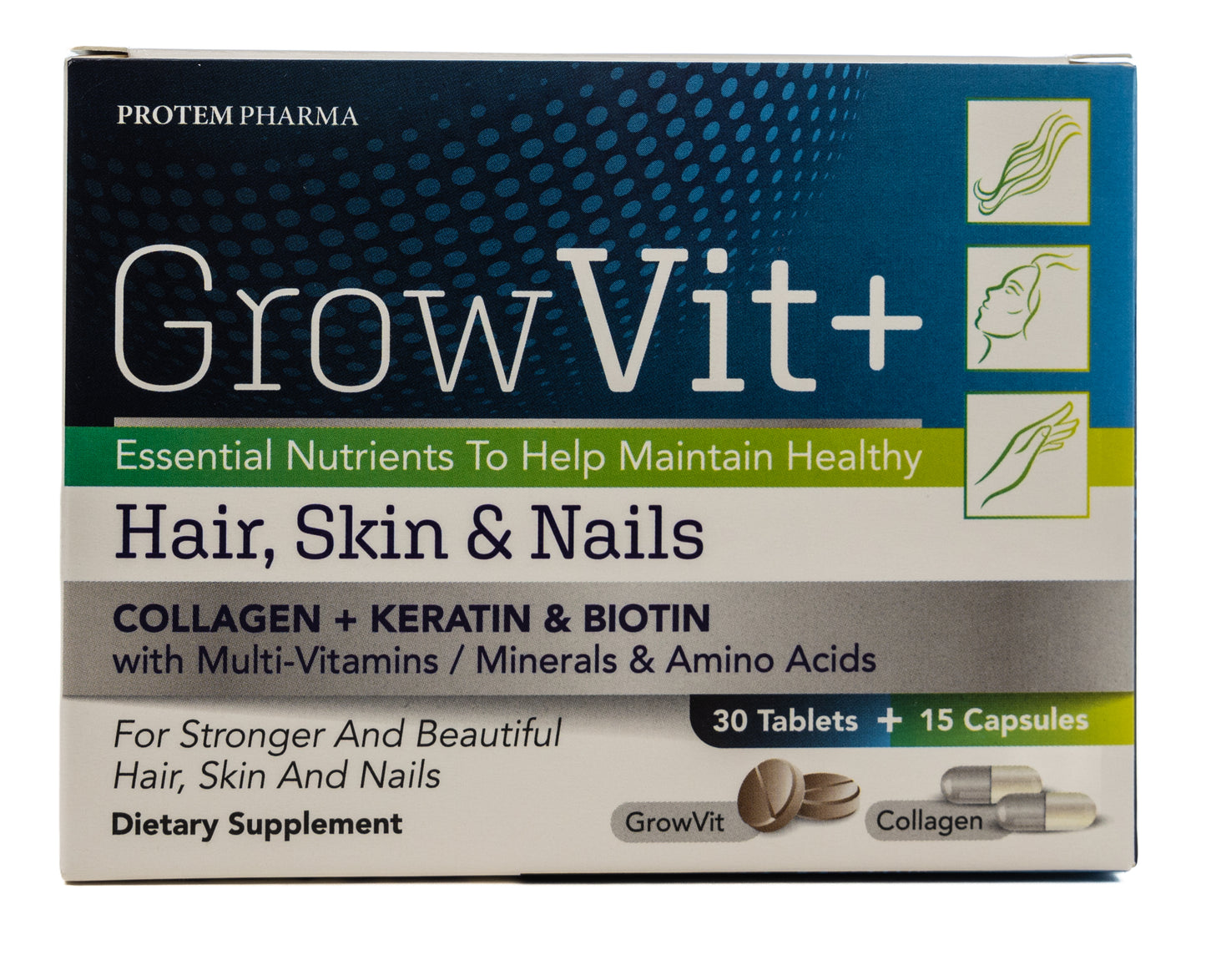 Grow Vit+  Hair, Skin & Nails 30 tablets + 15 capsules