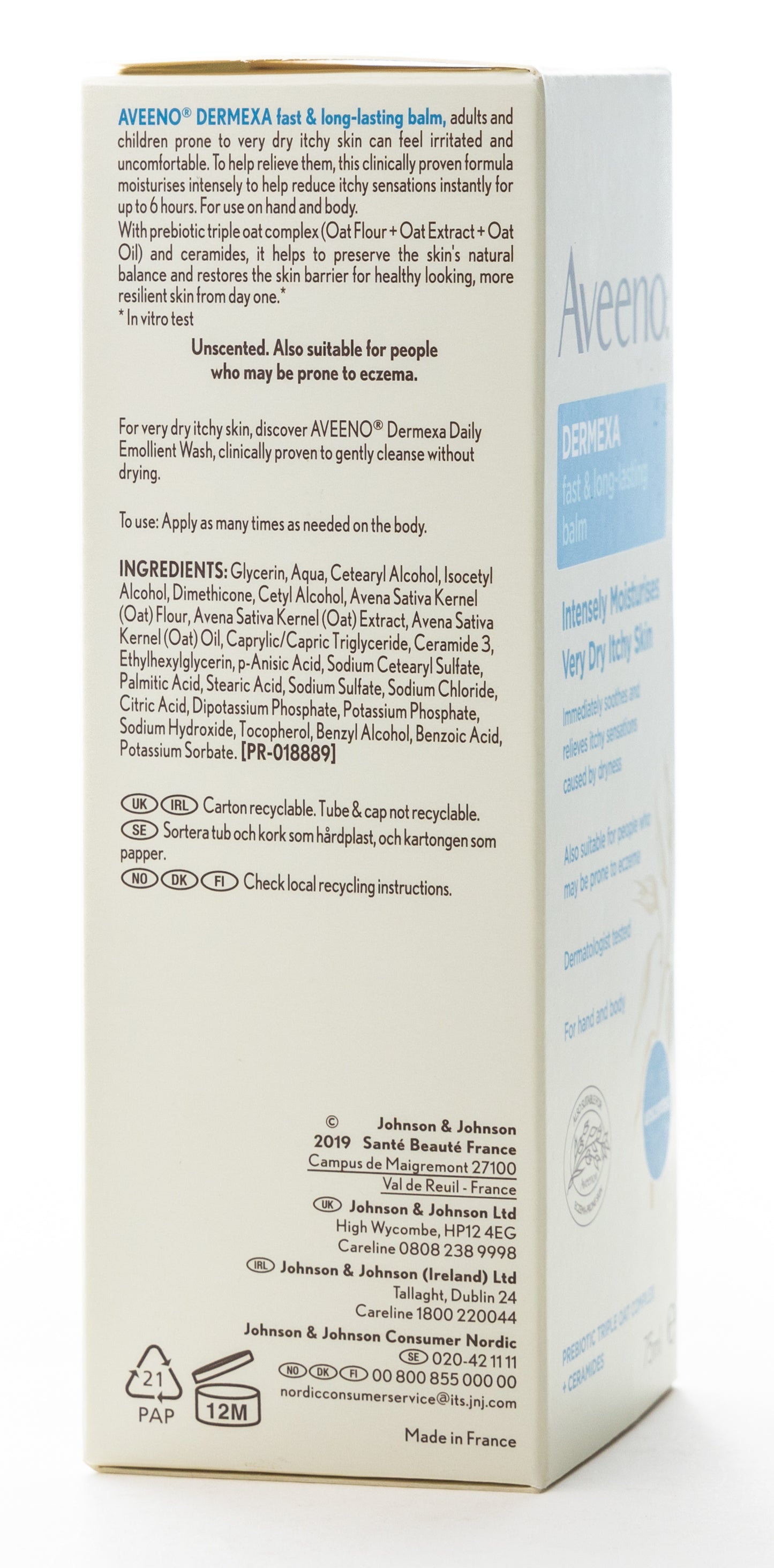 Aveeno Dermexa Fast & Long Lasting Balm 75 Ml
