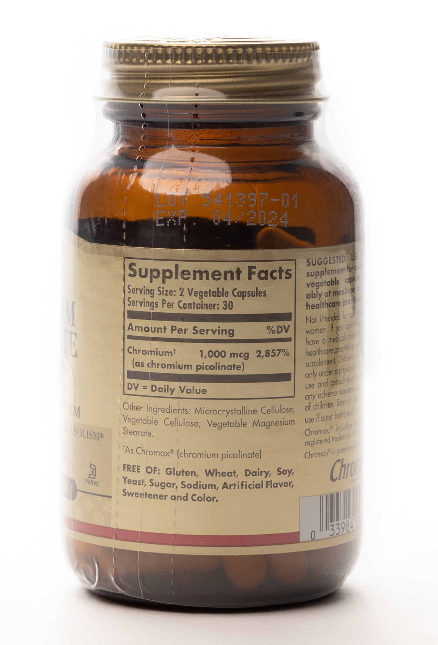 Solgar Chromium Picolinate 500 mcg 60 Capsules