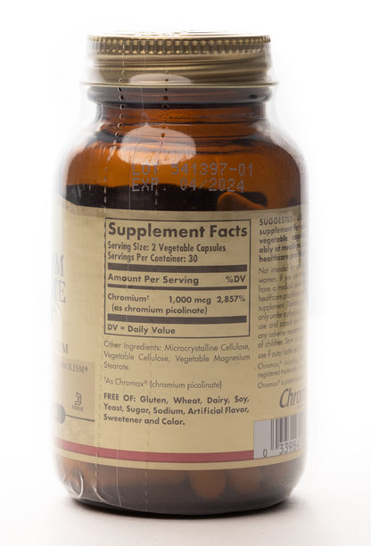 Solgar Chromium Picolinate 500 mcg 60 Capsules